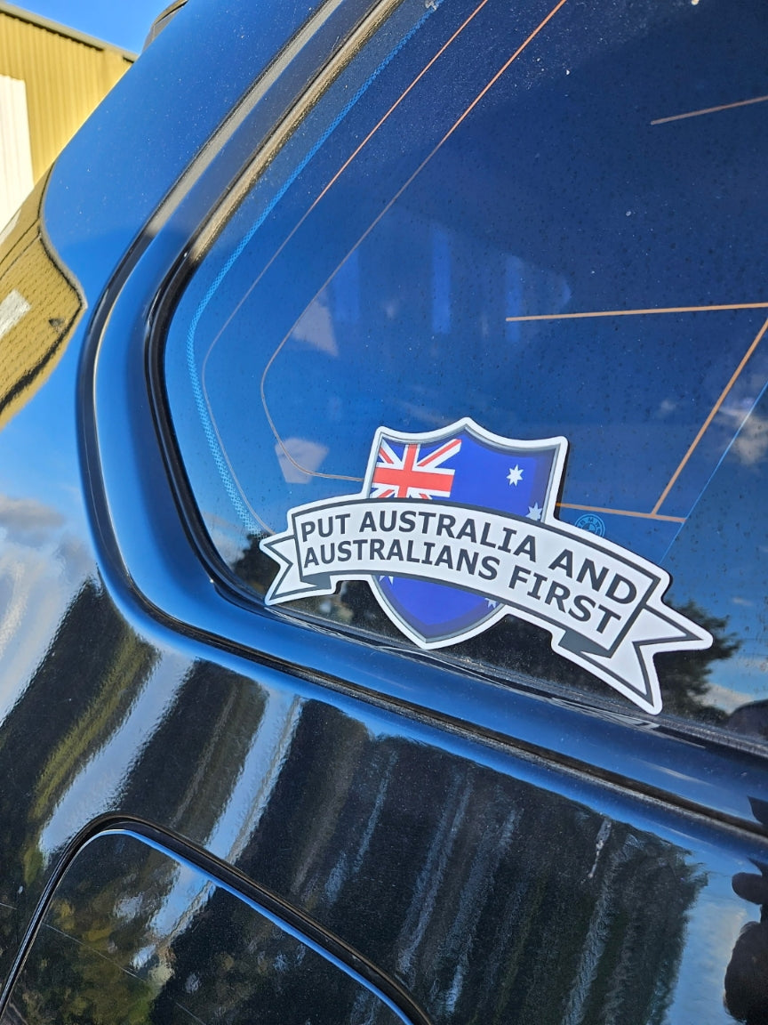 Put Australian And Australians First Sticker 2 Pack